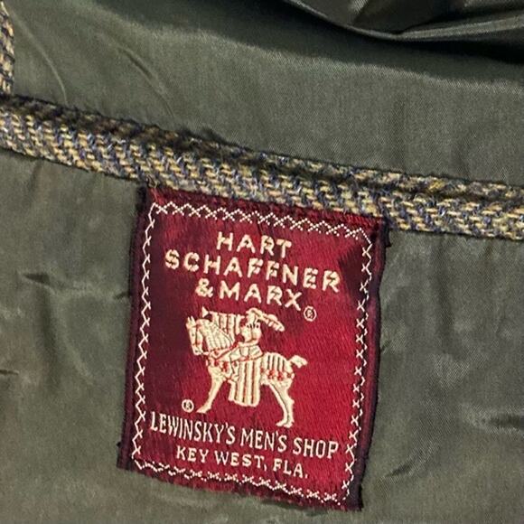 Vintage 60s HART SCHAFFNER & MARX Blazer Jacket Chest 47” Brown Herringbone Wool - Picture 6 of 16